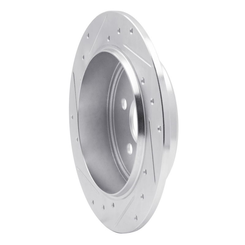 Chrysler PT Cruiser Brake Rotor (1) - Rear Right - R1 Concepts - Drilled & Slotted - Silver - `95-`03